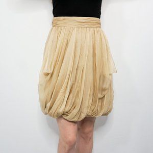 RALPH LAUREN Silk Pleated Draped Bubble Skirt NWT
